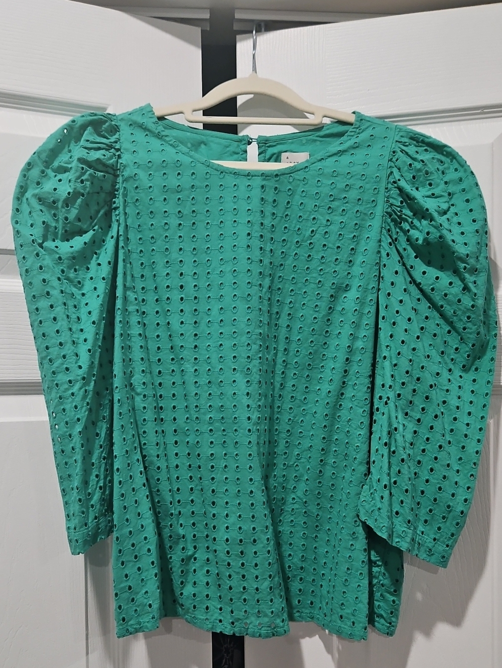 a new day Eyelet Puff-Sleeve Blouse
